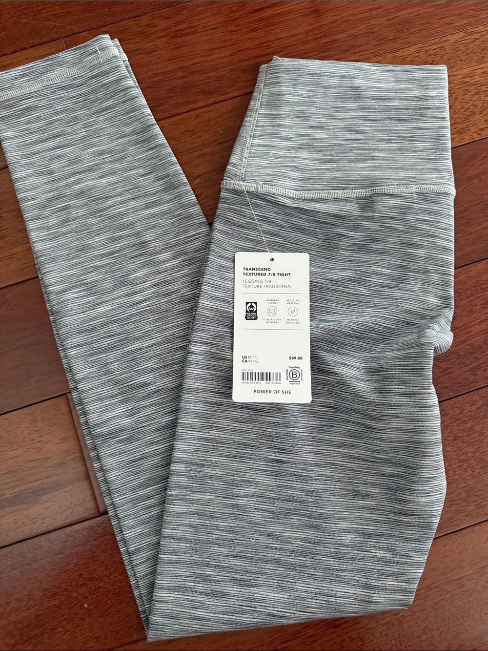 Athleta Transcend 7/8 Tight Leggings in Heather Grey- size M tall